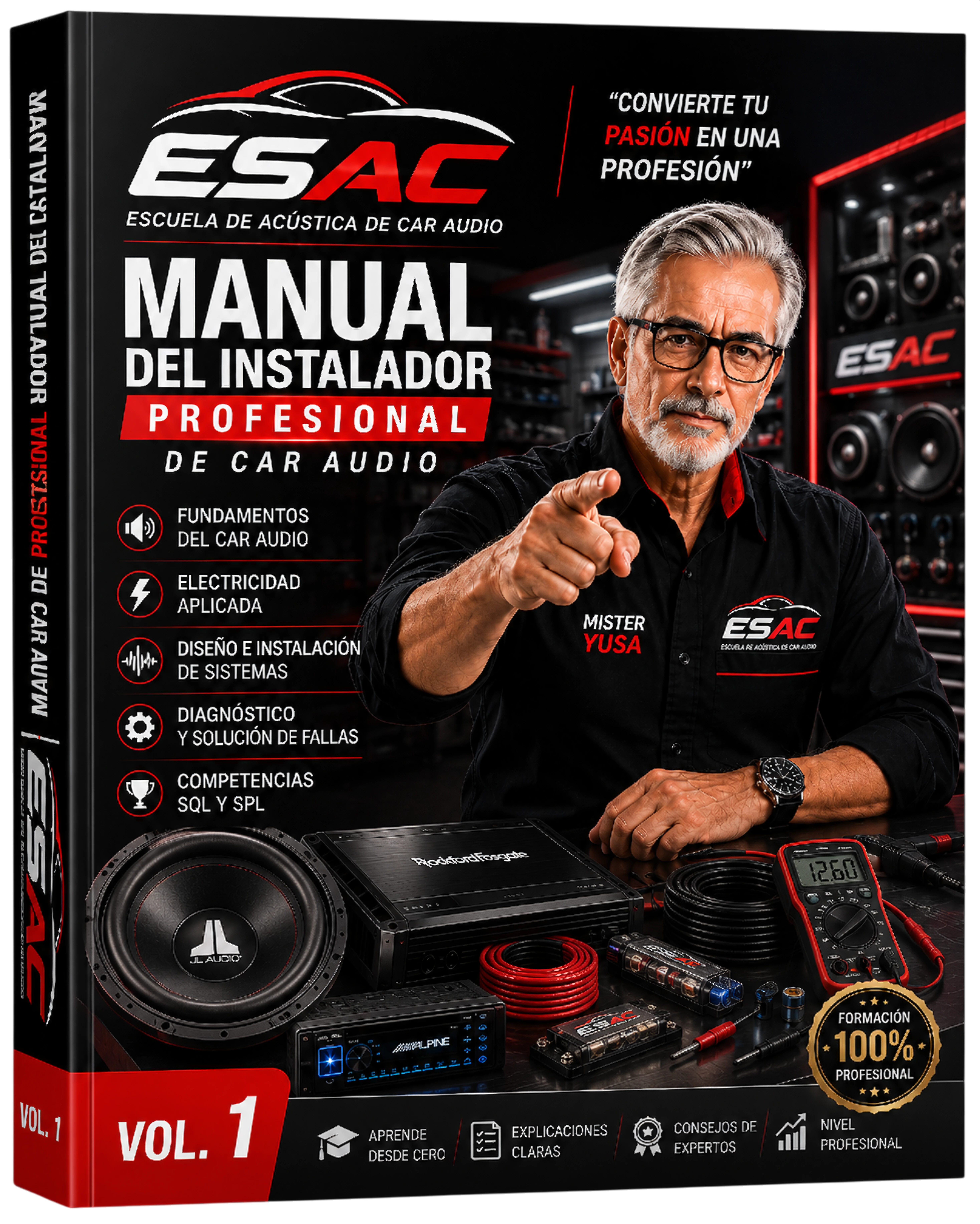 Portada del libro Manual del Instalador Profesional de Car Audio Vol. 1 por Mister Yusa